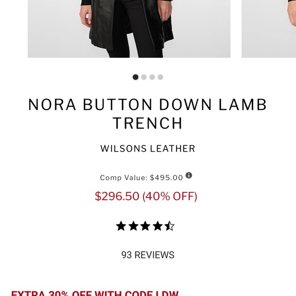 Black Leather Nora button down trench - Picture 12 of 15